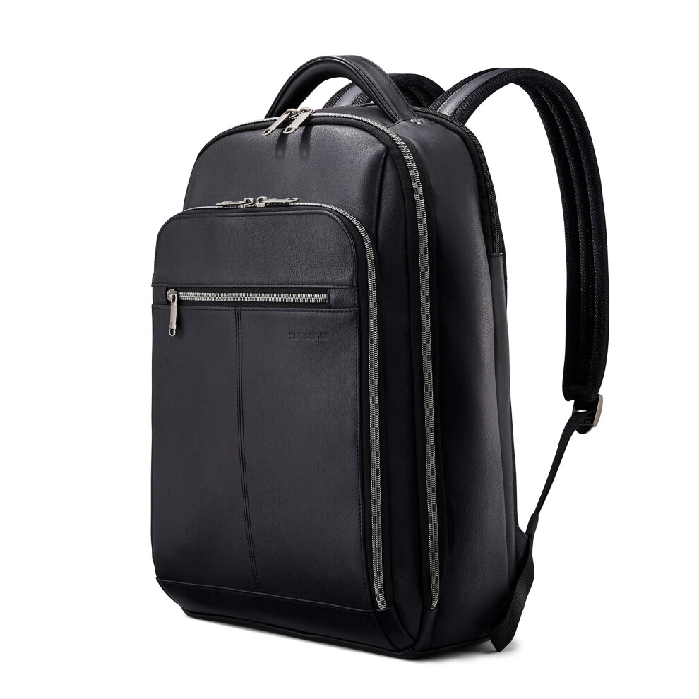 Samsonite Classic Leather Backpack  Black  One Size