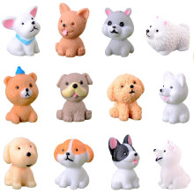 12 pcs Hundfigurer til børn Animal Toys Sæt kage Toppers Hundfigurer Samling Playset til julefødselsdags gave desk dekorationer