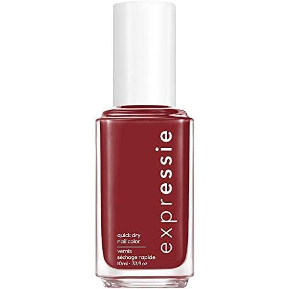 Essie expressie  Quick-Dry Nail Polish  8-Free Vegan  Wine Red  Notifications On  0.33 fl oz