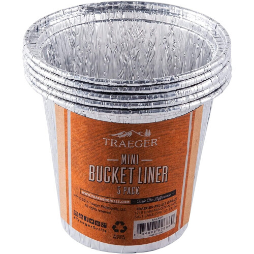 Grills Traeger BAC459 Mini Grease Gucket Liner Accesorii Grill 5 Count (pachet de 1)