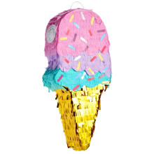 BLUE PANDA - Piñata de Sorvete para Decorações de Aniversário, Suprimentos de Festa de Verão (Pequena, 41.6 x 19.3 x 7.4 cm)