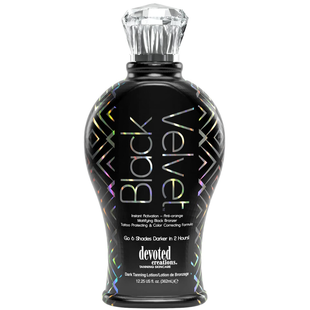 Devoted creations Black Velvet Anti-Orange Mattifying Black Bronzer Tanning Lotion 1225 oz