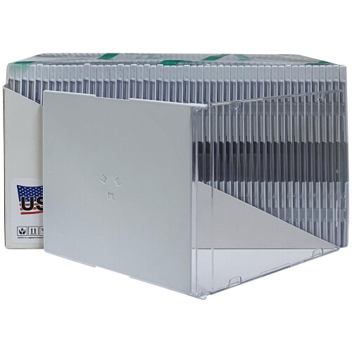 Θήκες κοσμημάτων USDISC για CD Slimline 5.2mm, μονός δίσκος, λευκό, συσκευασία των 50 1