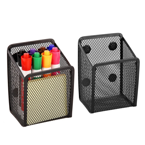 Ameceres 2 Pack Magnetische Potlood Houder Extra Sterke Magneten Mesh Marker Houder Royaal Compartiment Perfect voor Whiteboard, Koelkast en Locker Accessoires Ameceres 2 Pack Magnetische Potlood Houder Extra Sterke Magneten Mesh Marker Houder Royaal Compartiment Perfect voor Whiteboard, Koelkast en Locker Accessoires