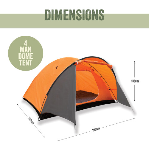 Milestone Camping 4-Person Super Dome Tent 1