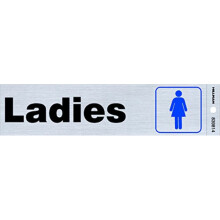 5028437 RESTRM DECAL LADIES 2X8"""""""" Hillman English Silver Restroom Decal 2 in. V X 8 in. W (balen 6 ks)