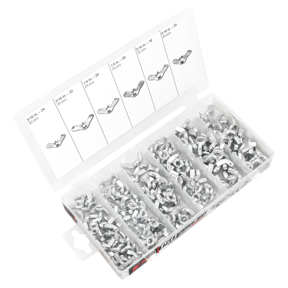 Performance Tool W5219 150Pc Wing Nut Assortment With Case 039564159190