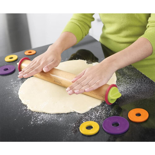 Joseph Joseph Joseph Joseph Adjustable Rolling Pin with Removable Rings  13.6  Multi-Color 2