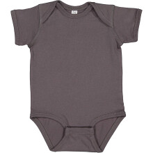RABBIT SKINS Kurzarm-Body aus weichem Feinjersey für Babys (4424), Anthrazit, 6 Monate