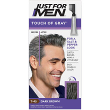JUST FOR M?ND Touch of Grey Hair Treatment T-45 Dark Brown 2 Pack