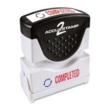 ACCUSTAMP2 035538 Förinfärgad Shutter Stämpel med Microban, Röd/Blå, FULLFÖLJD, 1 5/8 x 1/2