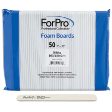 ForPro Professional Collection Negleskumplader Hvide 100/180 korn dobbeltsidede manicure og pedicure neglefiler 7 L x ,75 W 50-Count