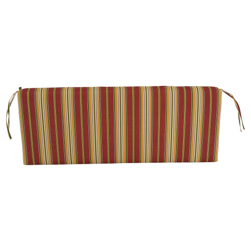 Blazing Needles Patterned Outdoor Spun Polyester Loveseat Cushion  51"""" Wide  Kingsley Stripe Ruby 2