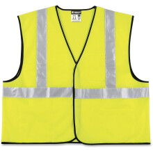 MCR Safety VCL2SLL Klasse 2 Polyester Solid Economy Sicherheitsweste mit 3M Scotchlite 2 Zoll silbernen reflektierenden Streifen, fluoreszierendes Li
