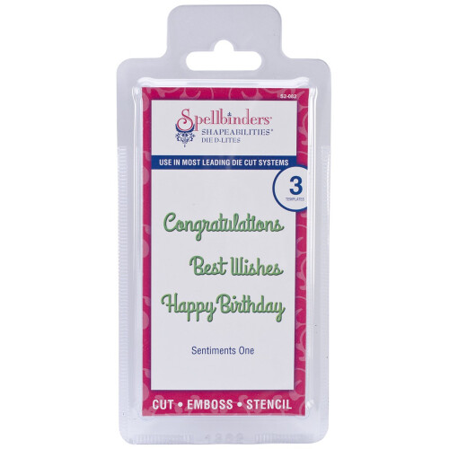 Spellbinders Shapeabilities Die D-Lites Sentiments 1 Marrom 393639