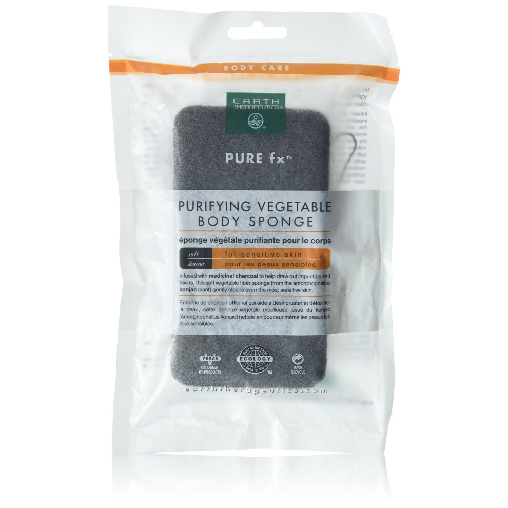 Everready Ensiapu Earth Therapeutics Purifying Vegetable Body Sponge Infused With Medicinal Charcoal New