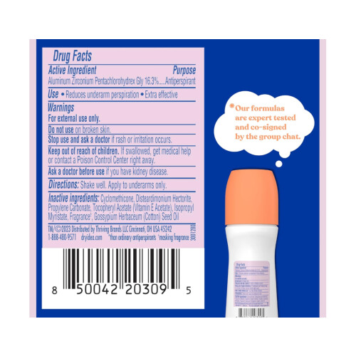 Dry Idea Advanced Antiperspirant Deodorant Roll-On Unscented,3.25 oz (Pack of 3) 1