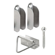 Prime-Line PL 7760 4 Top 2 Bottom Hangers and Latches with Screws Mill Finish (1 Set)