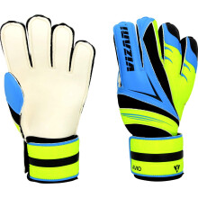 (7, Blue/Green) Guanti da portiere Vizari Avio: guanti da calcio con grip, protezione per le dita e vestibilità sicura.