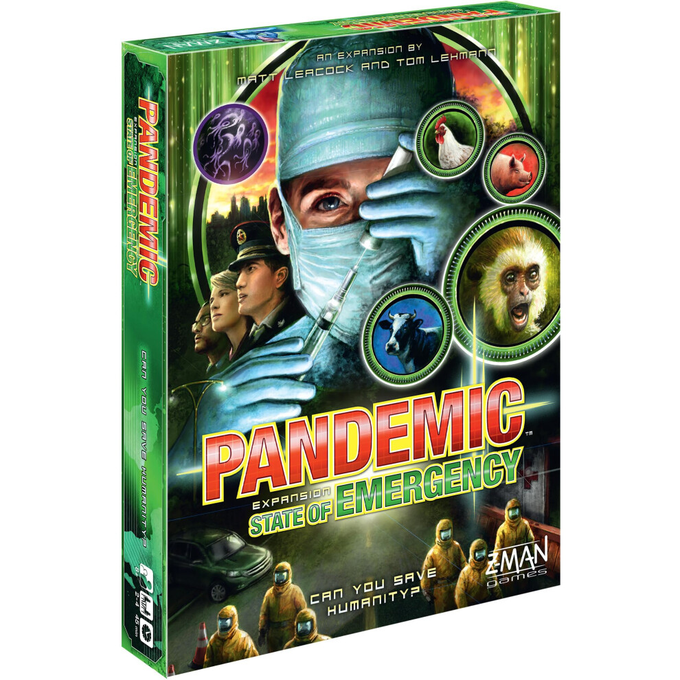 Z-Man Games Pandemic State Of Emergency Board Game Expansion | Family Board Game | Strategy Board Game | Cooperative Board Game | Ages 8+ | 2 To 4 Players | Avera