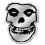 C&D Visionary misfits Skull 8cm Silver Metal Sticker 1