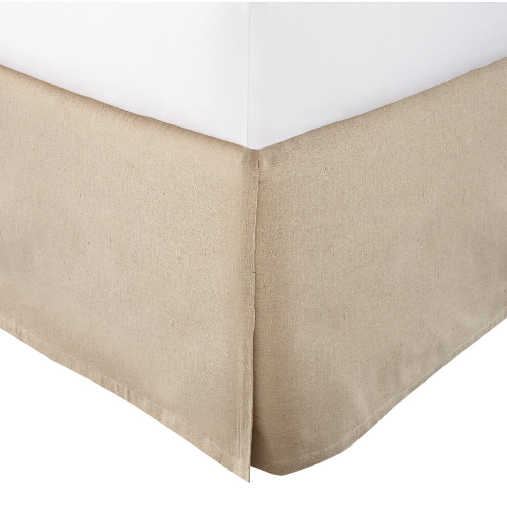 Levtex Home Queen Size Faux Linen Dust Ruffle 17-inch Drop with Box Pleat