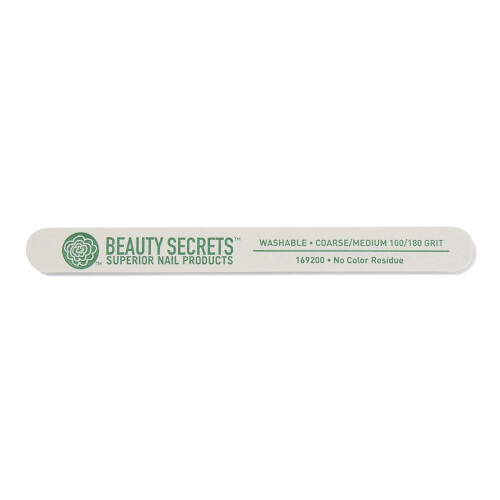 Beauty Secrets White Cushion Nail File Medium/Carse 100/180 Grit