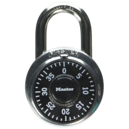 Master Lock Combination Padlock, Ctr, Black/Silver, PK2 1