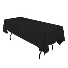 Gee Di Moda Rechteckige Tischdecke     152,4 x 321,9 cm, schwarze Tischdecke fur 2,44 m grosse rechteckige Tische     strapazierfahiger, waschbarer St
