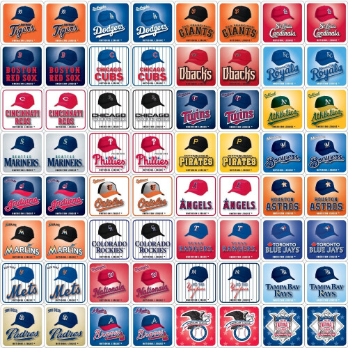 Hra MasterPieces MLB Přiřazovací Hra, Všechny 30 Baseballových Týmů, Pro Věk 3+ 2