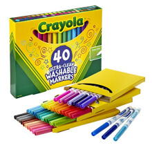Crayola Ultra Clean Pennarelli Lavabili Fine Line (40ct), Pennarelli Colorati per Bambini, Punta Fine, Materiale Artistico
