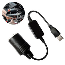 Car Converter Adapter Usb Port To 12v Cigarette Lighter Socket Female Power Cord