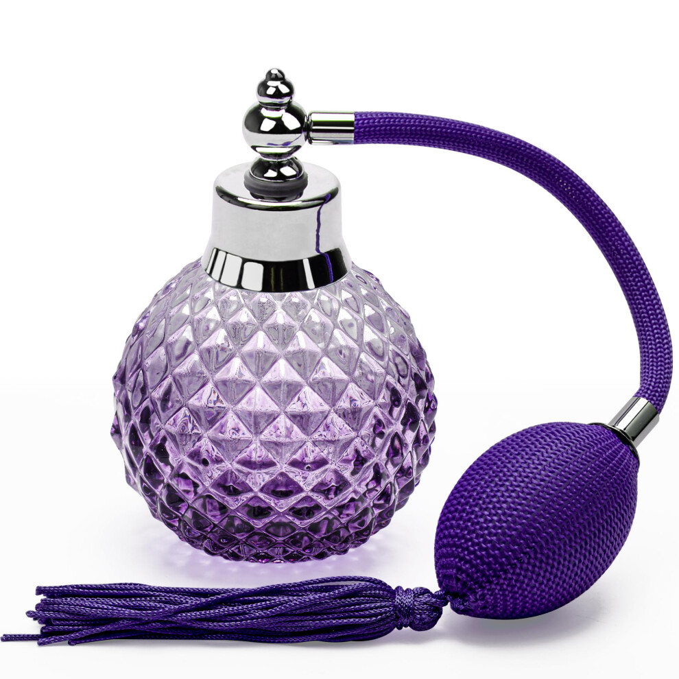 Vaporisateur de parfum rechargeable style vintage Coolrunner Crystal Art, flacon vaporisateur long 100 ml (violet)