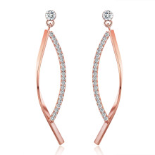Sbling 18k rosa in oro rosa placcata zirconia a goccia di zirconia