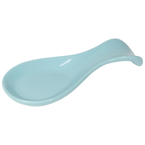 Now Designs Curved Stoneware Spoon Rest Eggshell Blue 3.5x7.75 in