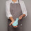 Now Designs Curved Stoneware Spoon Rest Eggshell Blue 3.5x7.75 in 4