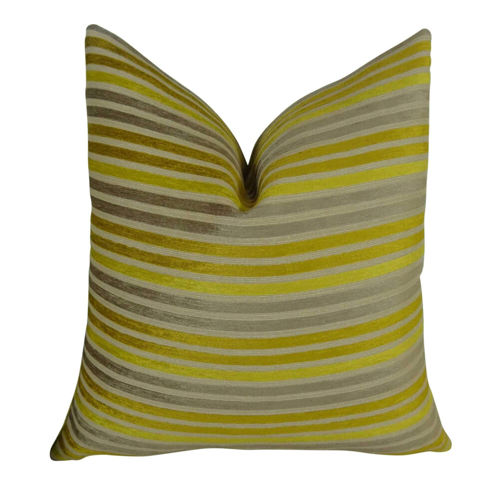 Coussin D Coratif Fait Main Plutus Brands PB11214-1220-DP Fork Valley 12"" X 20"" Citron Vert/Gris-image
