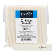 ForPro O-Files Replaceable File System Refills White 100 Grit Manicure Nail File Refills 3.9 L x .6 W 50-Count