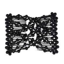 Ruihfas Delicate Women Girls Easy Stretch Pearls Fsuk Gyngys hajfsu kszerek Dupla kapcsok (fekete)
