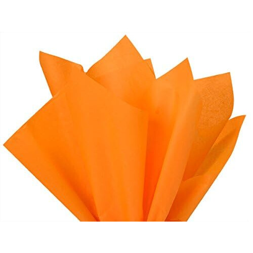 Papel de seda a granel laranja claro tangerina 15 polegadas x 20 polegadas - 100 folhas de papel de embrulho de presente premium feito nos EUA 1