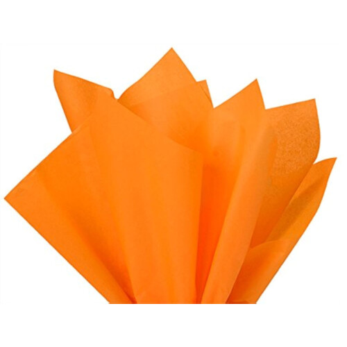 Papel de seda a granel laranja claro tangerina 15 polegadas x 20 polegadas - 100 folhas de papel de embrulho de presente premium feito nos EUA