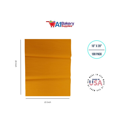 Papel de seda a granel laranja claro tangerina 15 polegadas x 20 polegadas - 100 folhas de papel de embrulho de presente premium feito nos EUA 2
