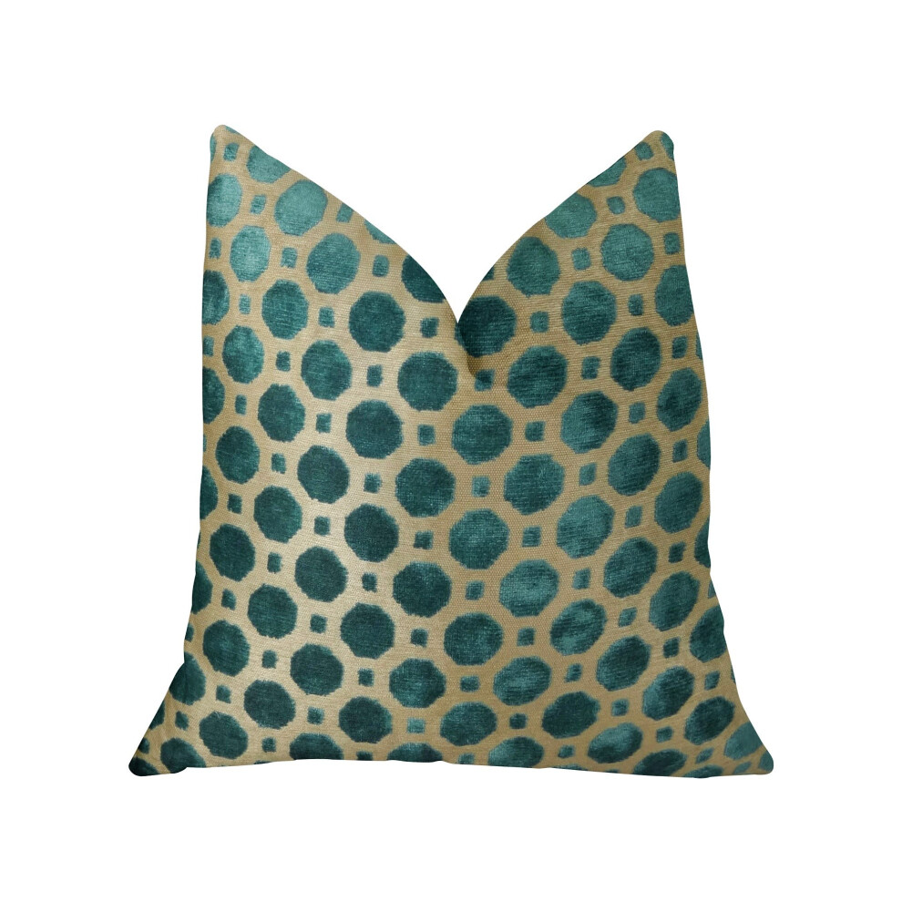 Coussin D Coratif En Velours Fait Main Plutus Brands 40 X 40 Cm Turquoise/Taupe-image