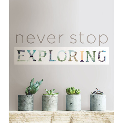 WallPops DWPQ2146 Never Stop Exploring Wall Quote Grey 2