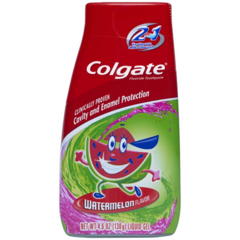 Colgate Kids 2-in-1 Toothpaste and Mouthwash Watermelon 4.60 oz (Pack of 5)