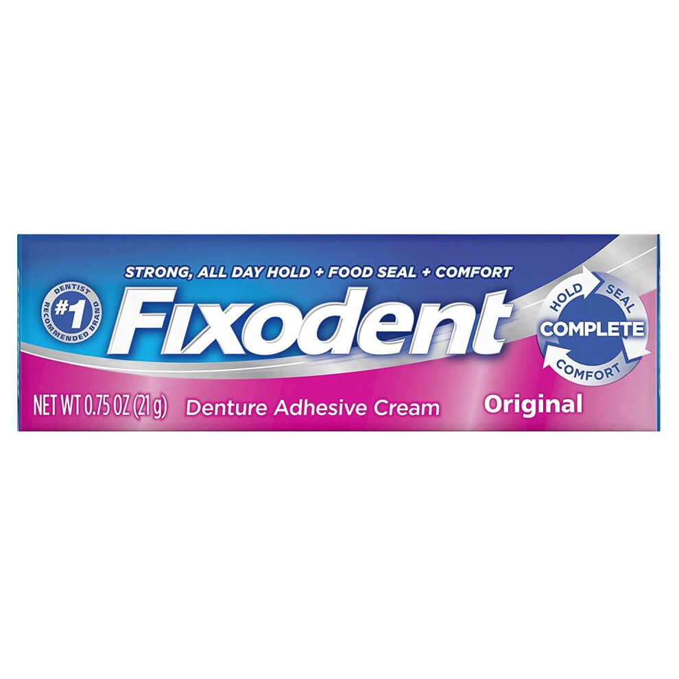Fixodent Cream Denture Adhesive Original Strong And Long Hold - 0.75 Oz By