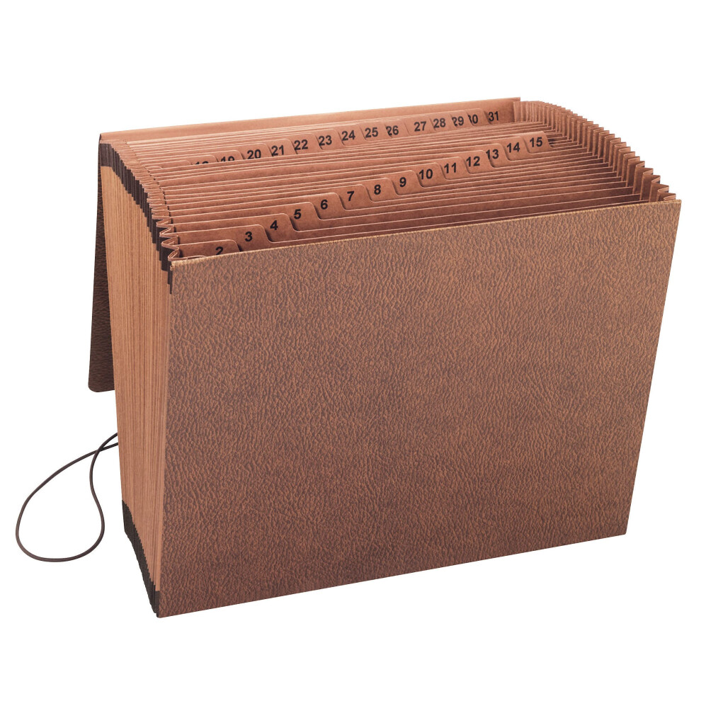 Photos - File Folder / Lever Arch File Smead TUFF Expanding File, 31 Pockets, Daily (1-31), Flap and Cord Closure, Letter Size, Redrope  70367 (70367)