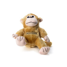 Copa Judaica Chewish Treat Meshugenah Monkey Squeaker Plush Dog Toy Light Brown