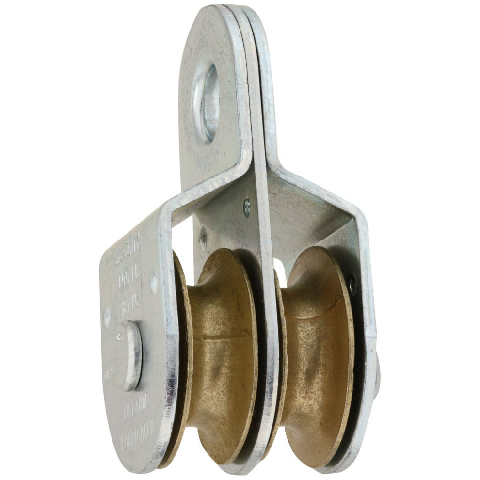 National Hardware N199-810 3214Bc Fixed Double Pulleys In Zinc 1-1/2 038613199811