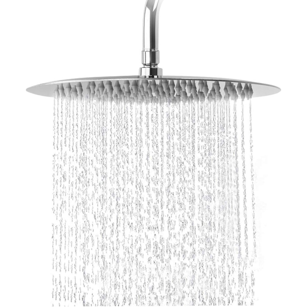 Zuvo Rainfall Shower Head 10 Inch Round 304 Stainless Steel High Pressure Waterfall Shower Head 5060544908687